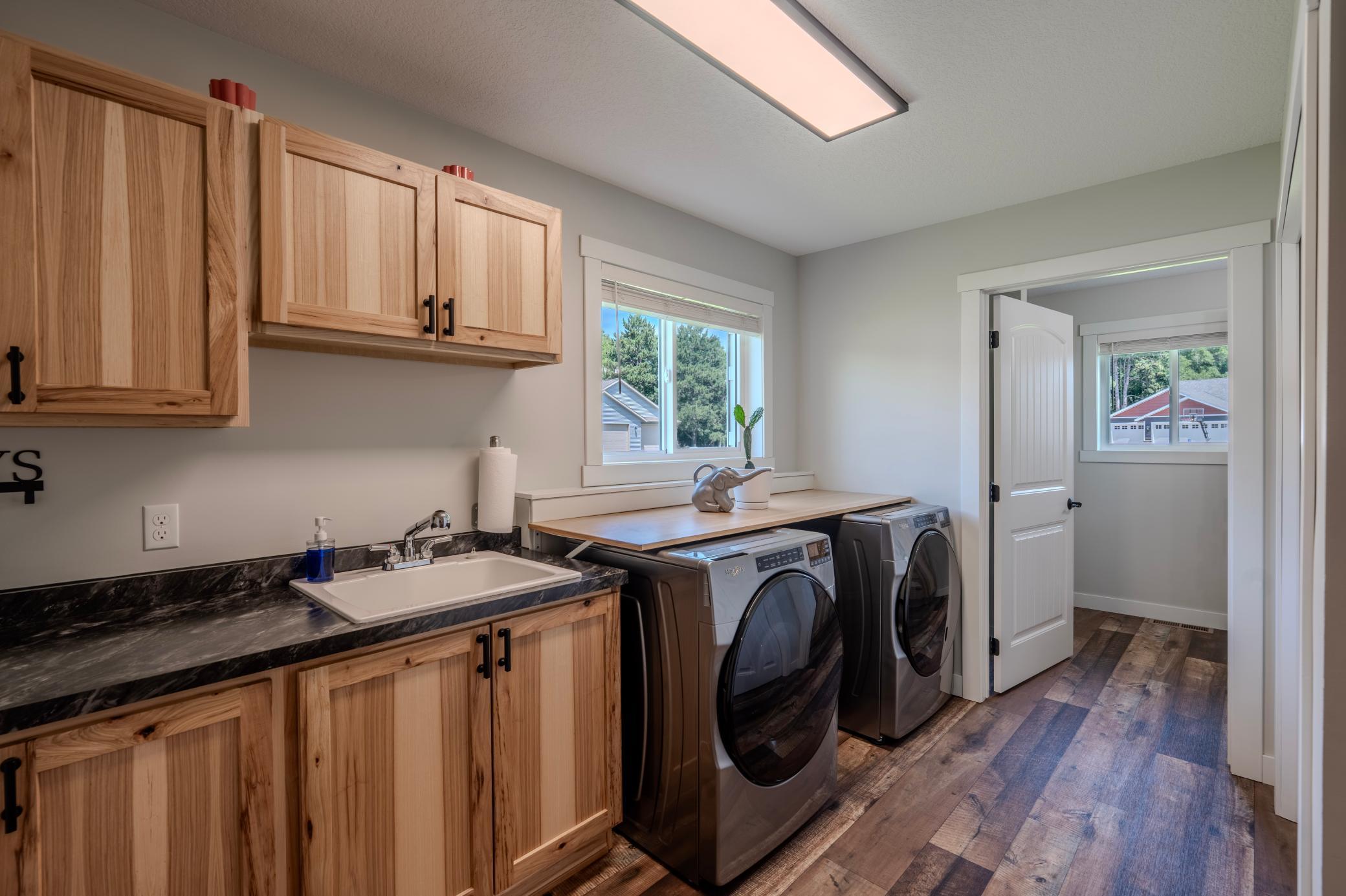 Laundry room off garage