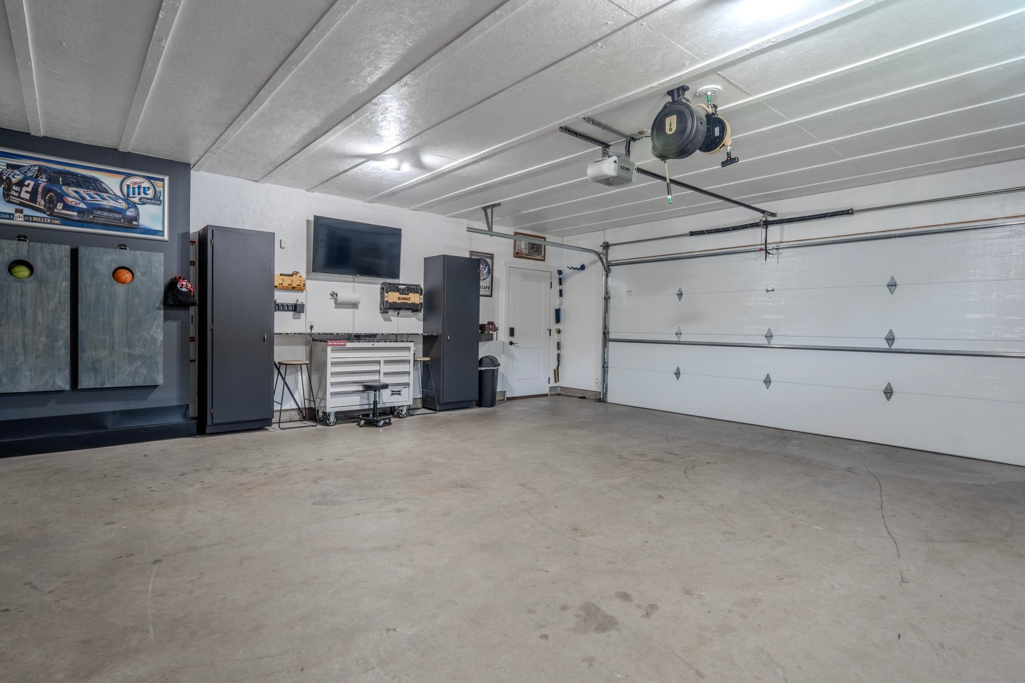 Inside finished and heated garage