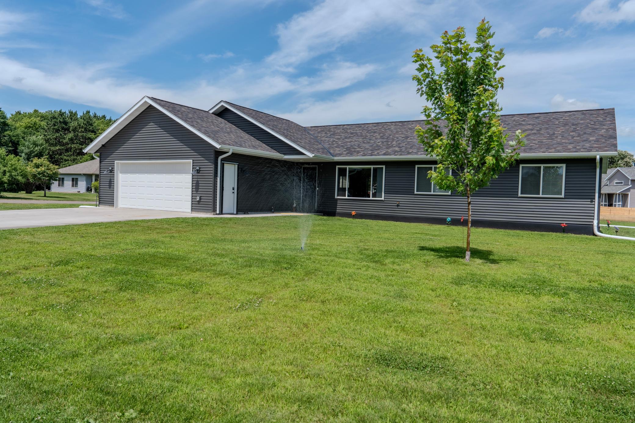 Sprinkler system and some trees planted