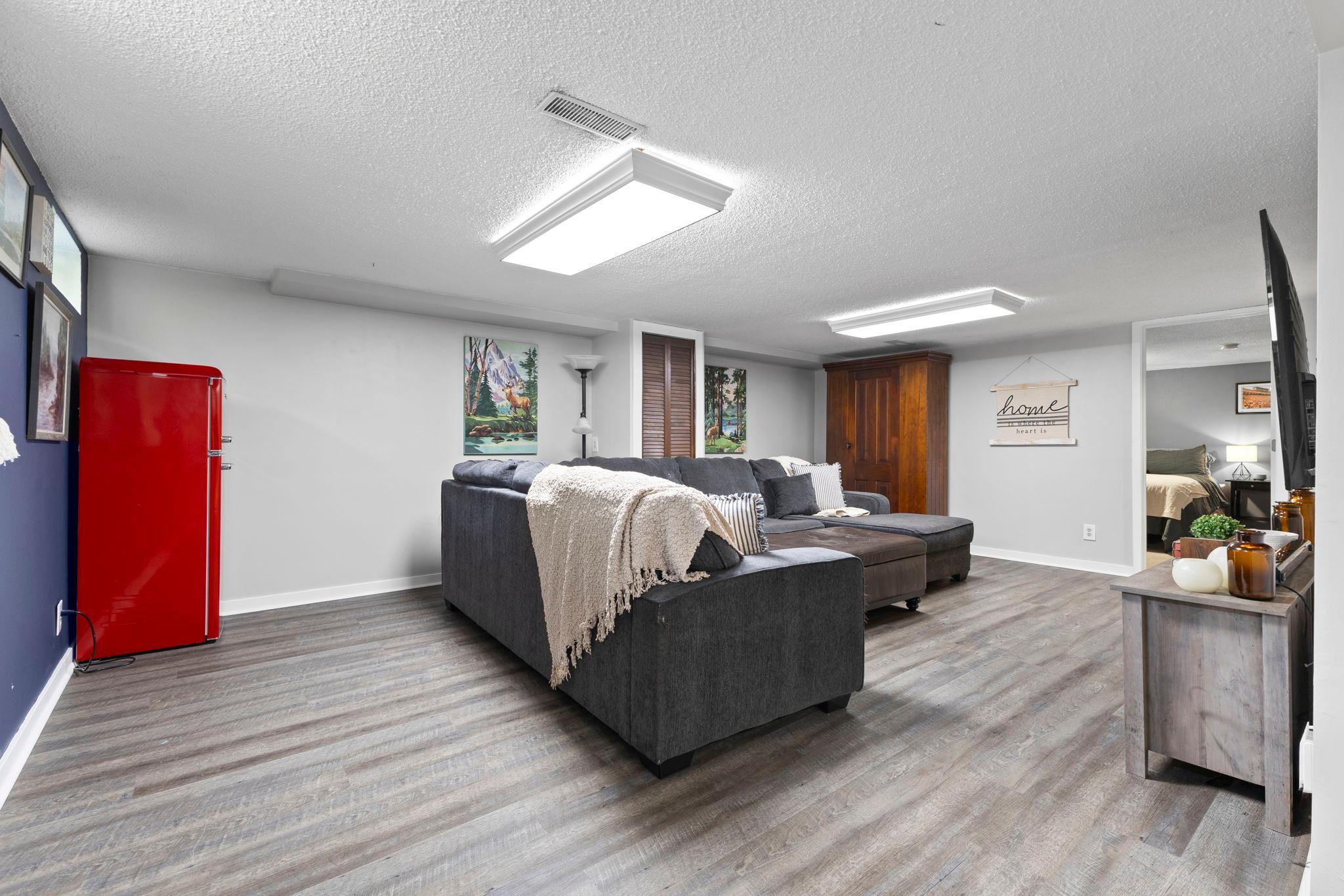 Another view highlights the generous size of the finished lower-level living space.