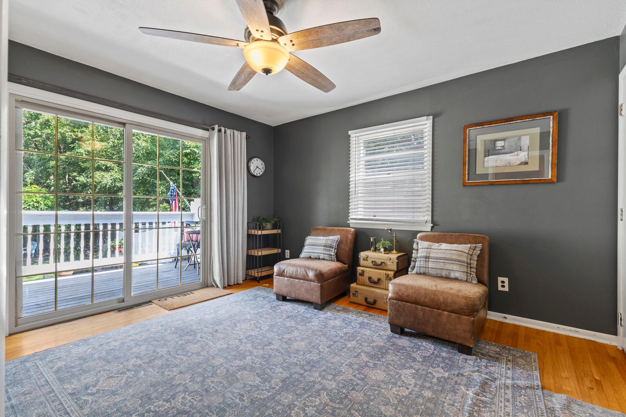 Sliding doors provide easy access to the deck and outdoor living area.