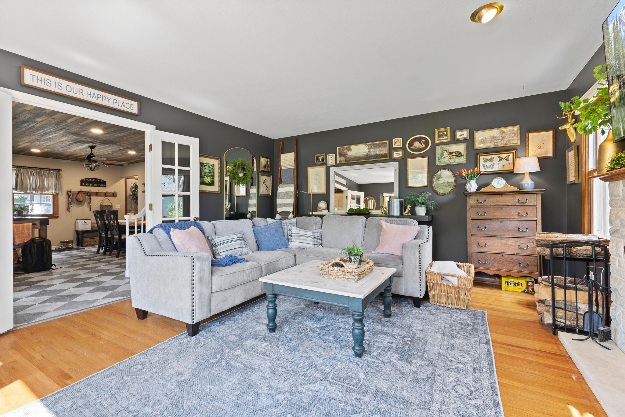 The open layout creates an effortless connection between the living and dining spaces.