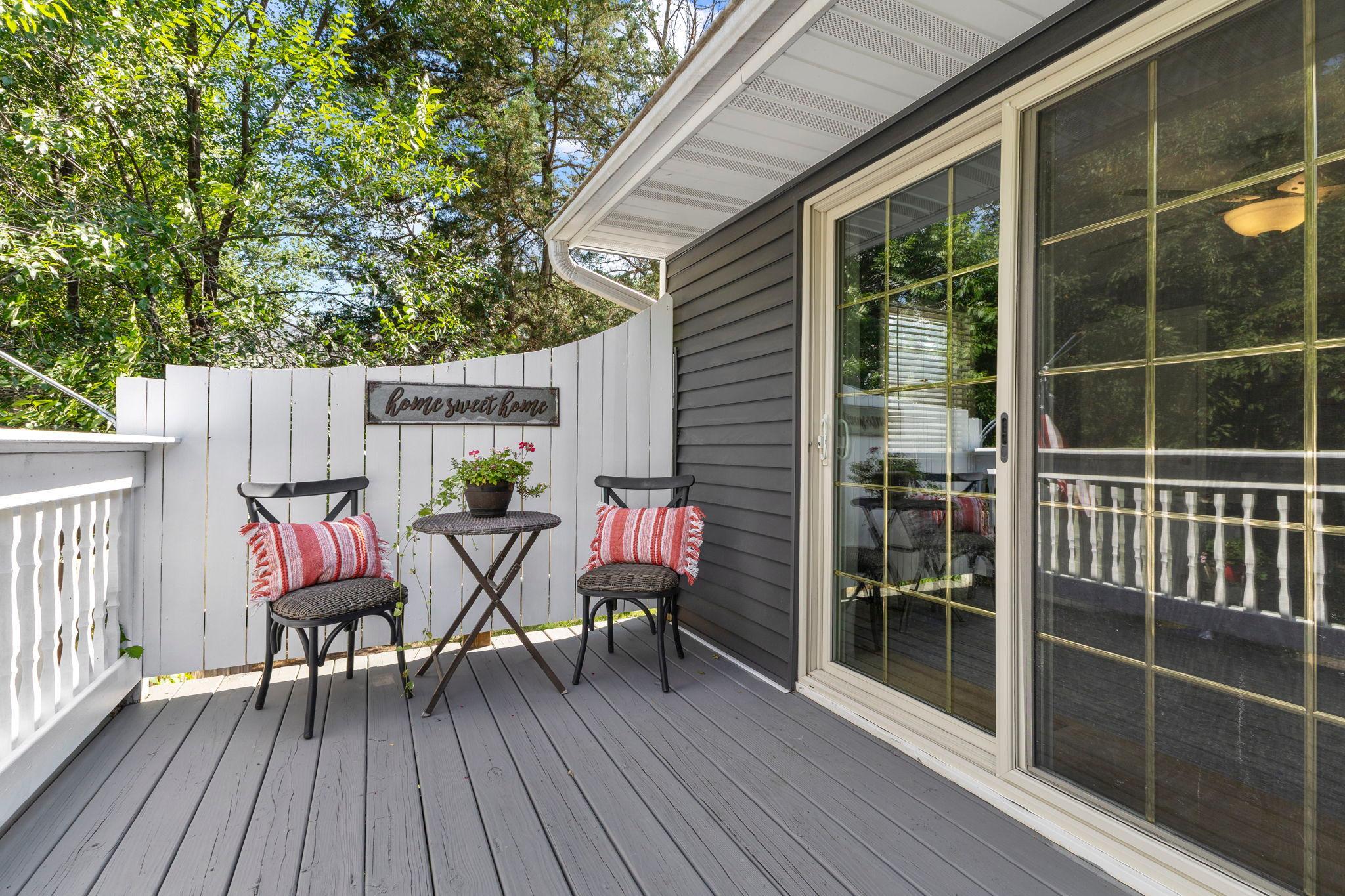 The upper deck offers another inviting place to enjoy the outdoors.