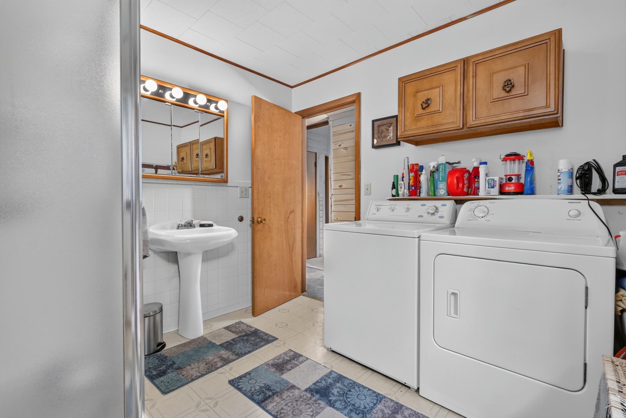 3/4 Bath and Laundry Room