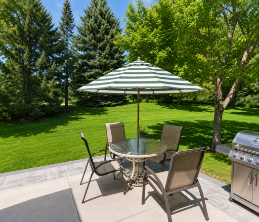 Step outside to a spacious patio overlooking expansive green space and mature treesâan inviting setting for morning coffee, grilling with friends, or simply enjoying Minnesota's beautiful seasons.