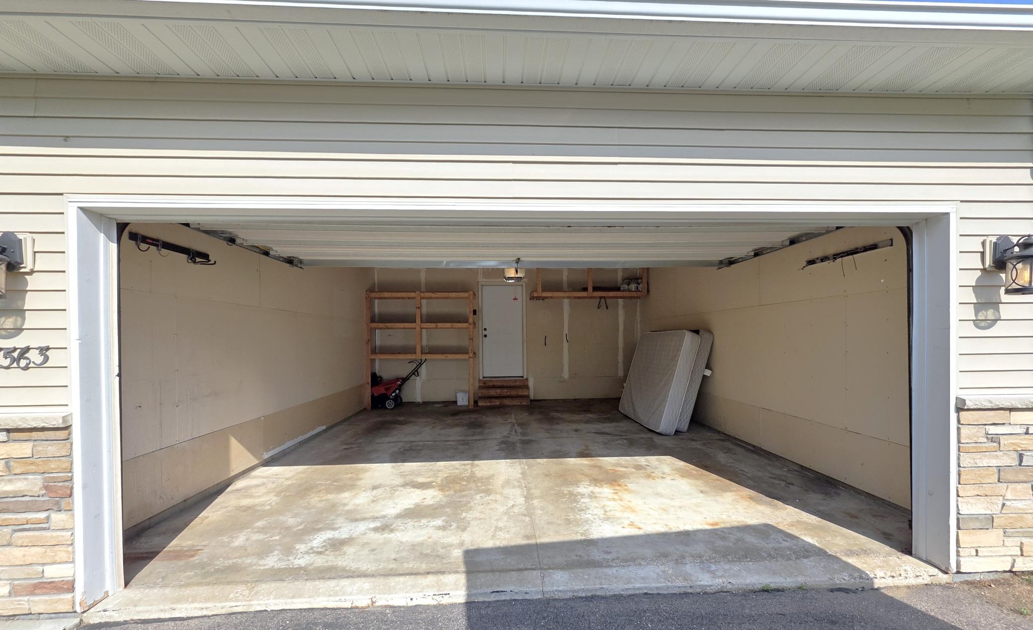Roomy Garage. Matresses and Snow blower not included....