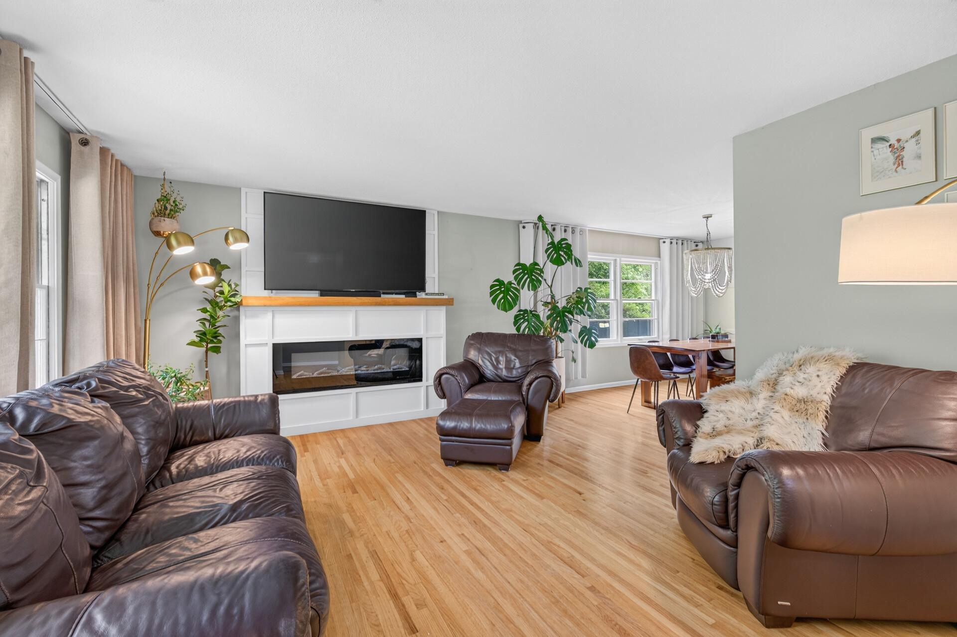 Main Level Living Room with New Fireplace