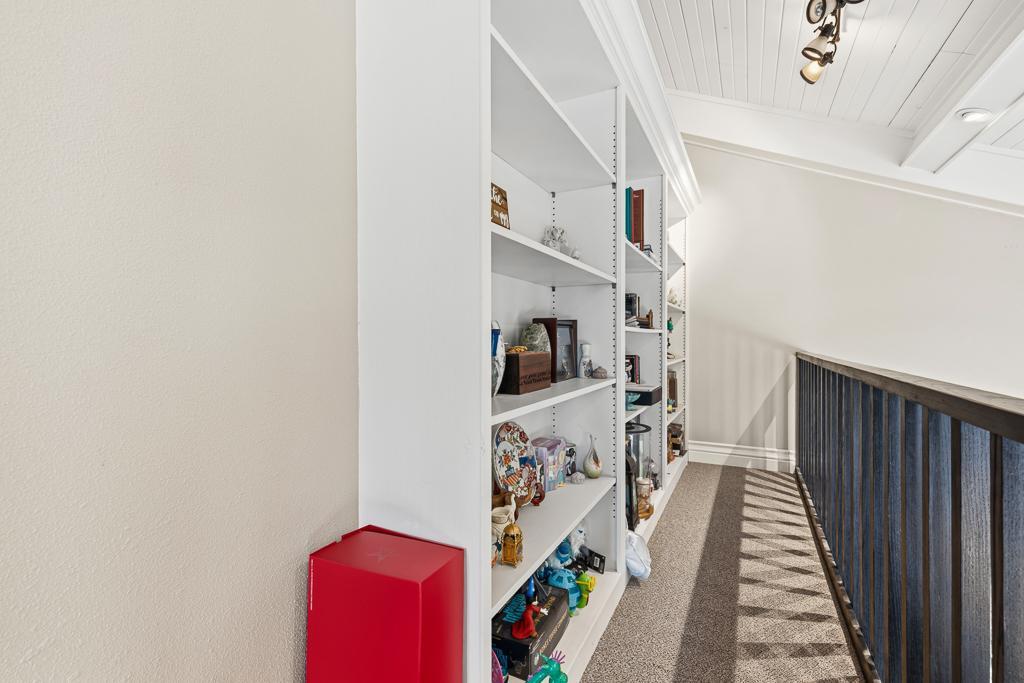 Built-in display case with spotlighting