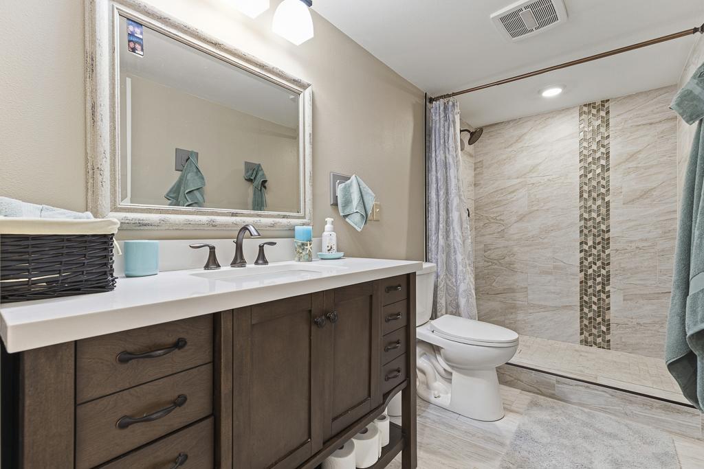 The 3/4 bath adds valuable functionality to the lower level