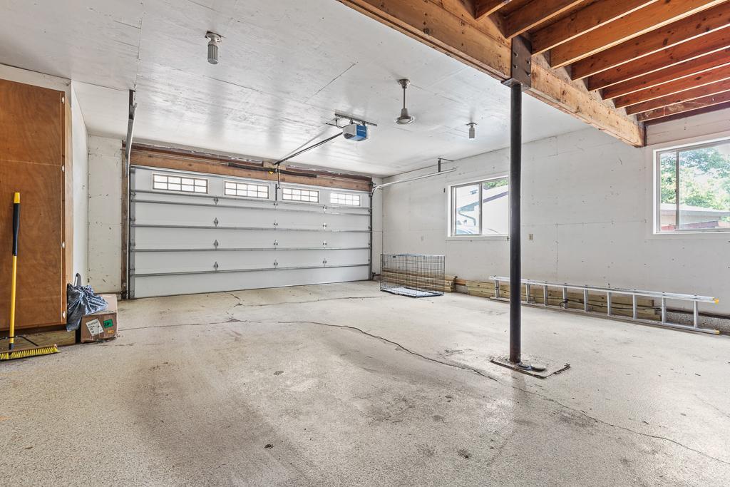 Attached, heated garage