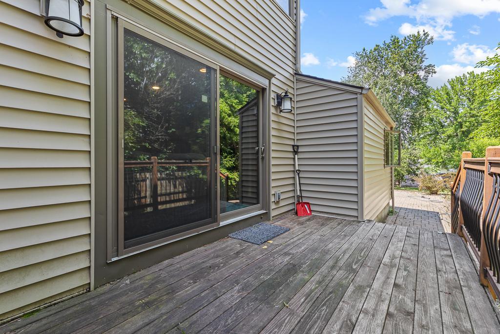 Back deck leads to the patio