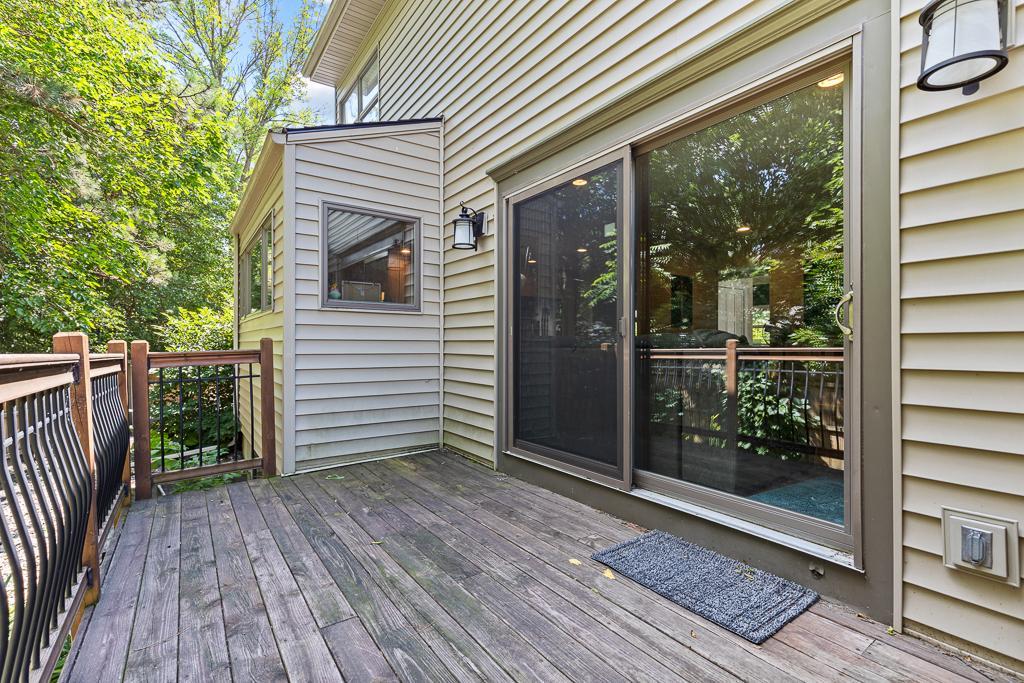 A back deck just a few steps from the kitchen offers the perfect spot to grill and picnic