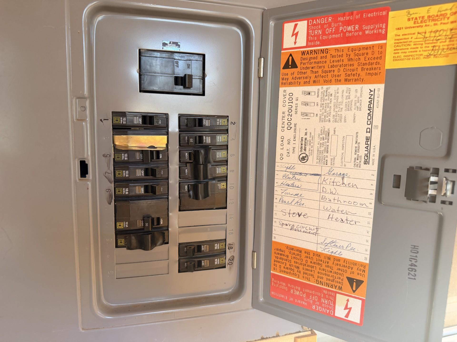 100 Amp electrical panel