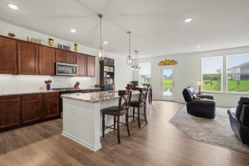 Open Concept Kitchen with Island breakfast bar