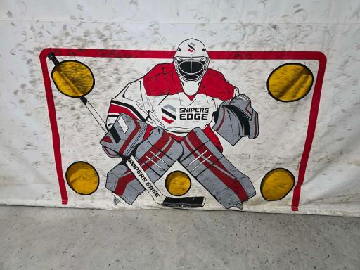 Hockey Shooting Tarp in basement - Can stay if buyer desires