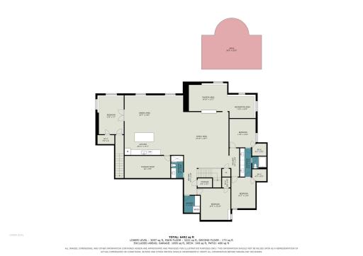 Lower Level Floor Plan â Designed for entertaining with spacious recreation areas, guest accommodations, and exceptional flexibility.