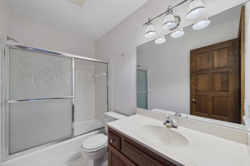 This bath services second bedroom and guests.