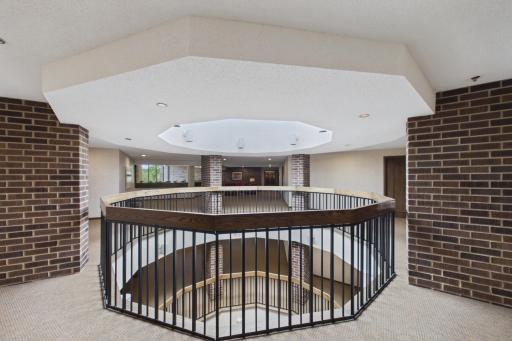Your view as you walk off the elevator on the third (top) floor. Your condo is straight head of this view and the first door on the left.