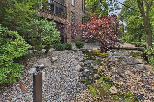 This is the bubbling brook you can hear from your cond! So relaxing and pretty. The community grounds are beautiful and have so many walking trails.