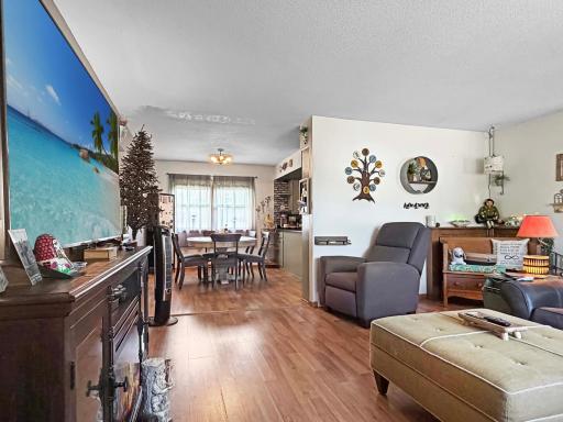 Main living area connected to dining room