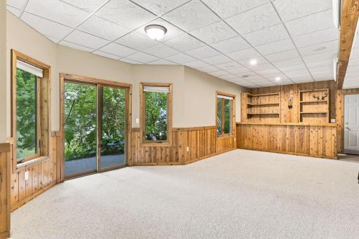 Huge space downstairs with a walk out and a built in bar!