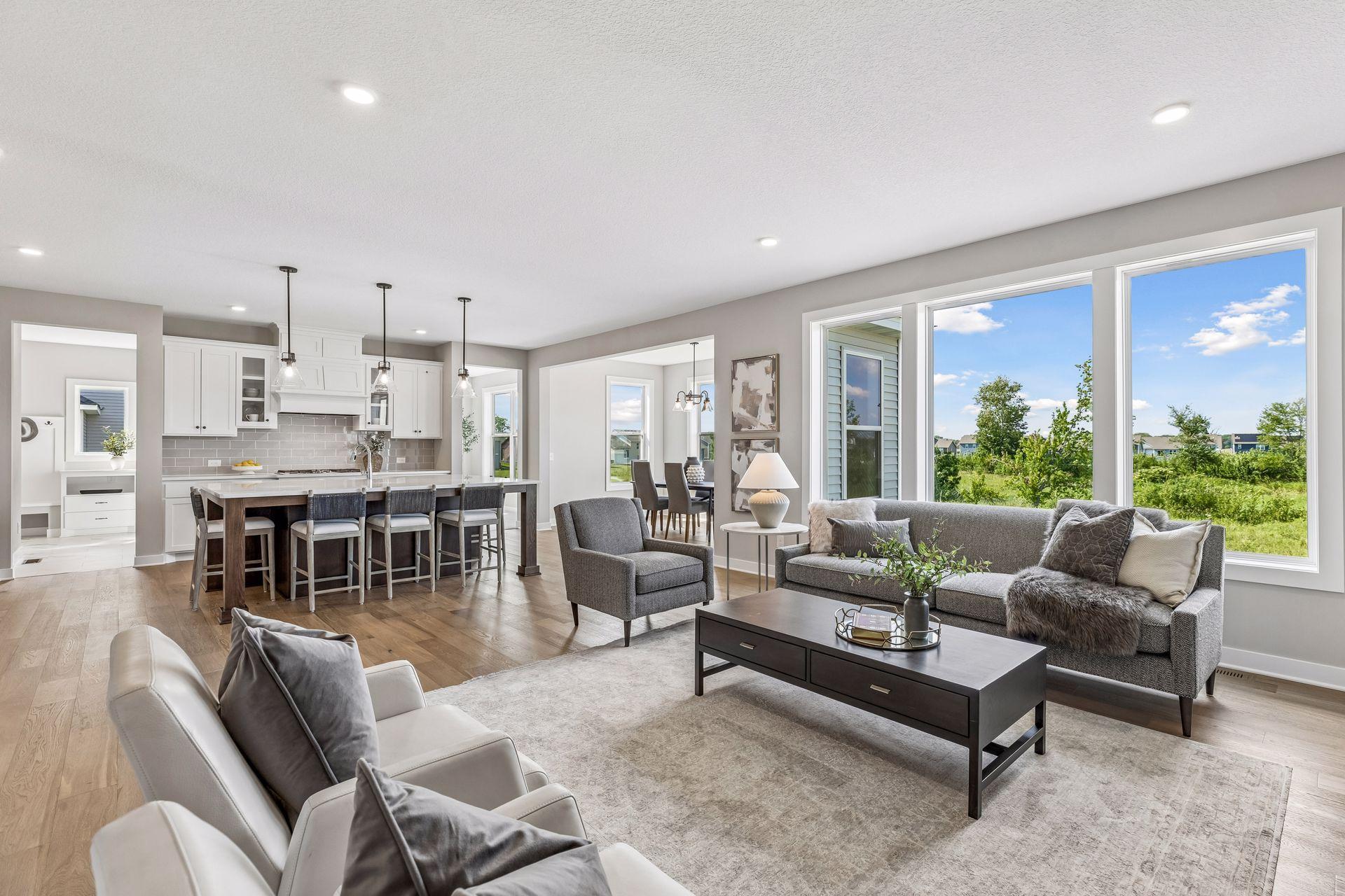 Open layout on the main level