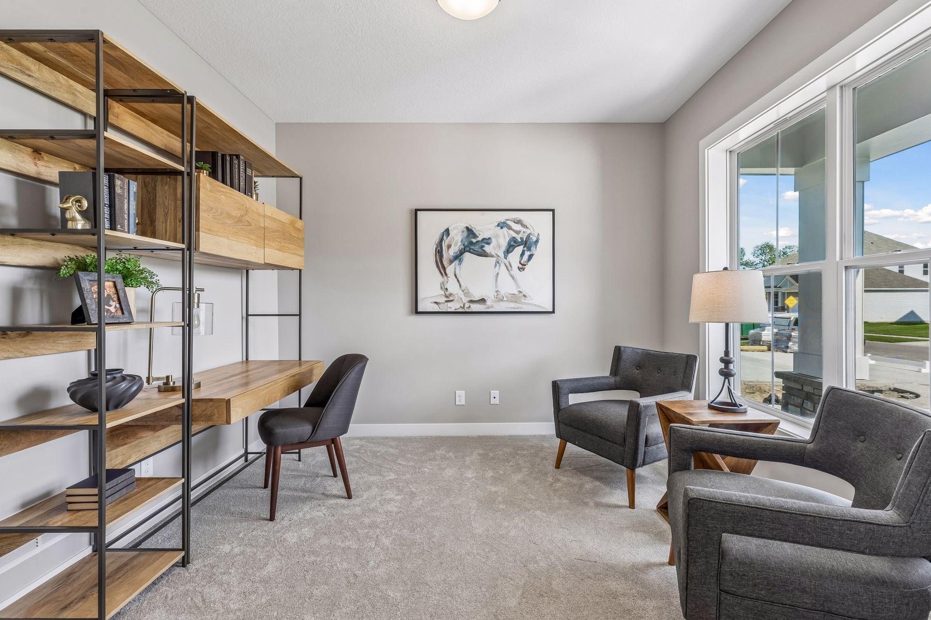 Just off the entry is a beautiful study, with views out the front of the home.