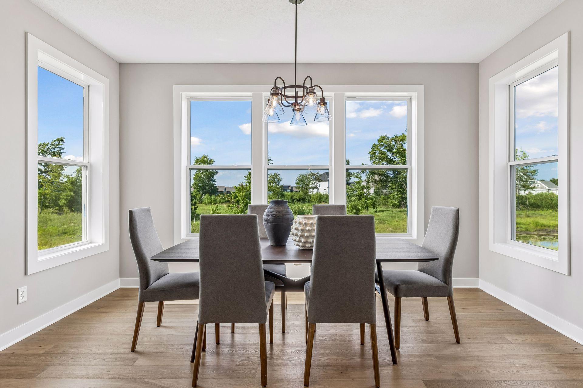 The informal dining room is just steps away from the kitchen.