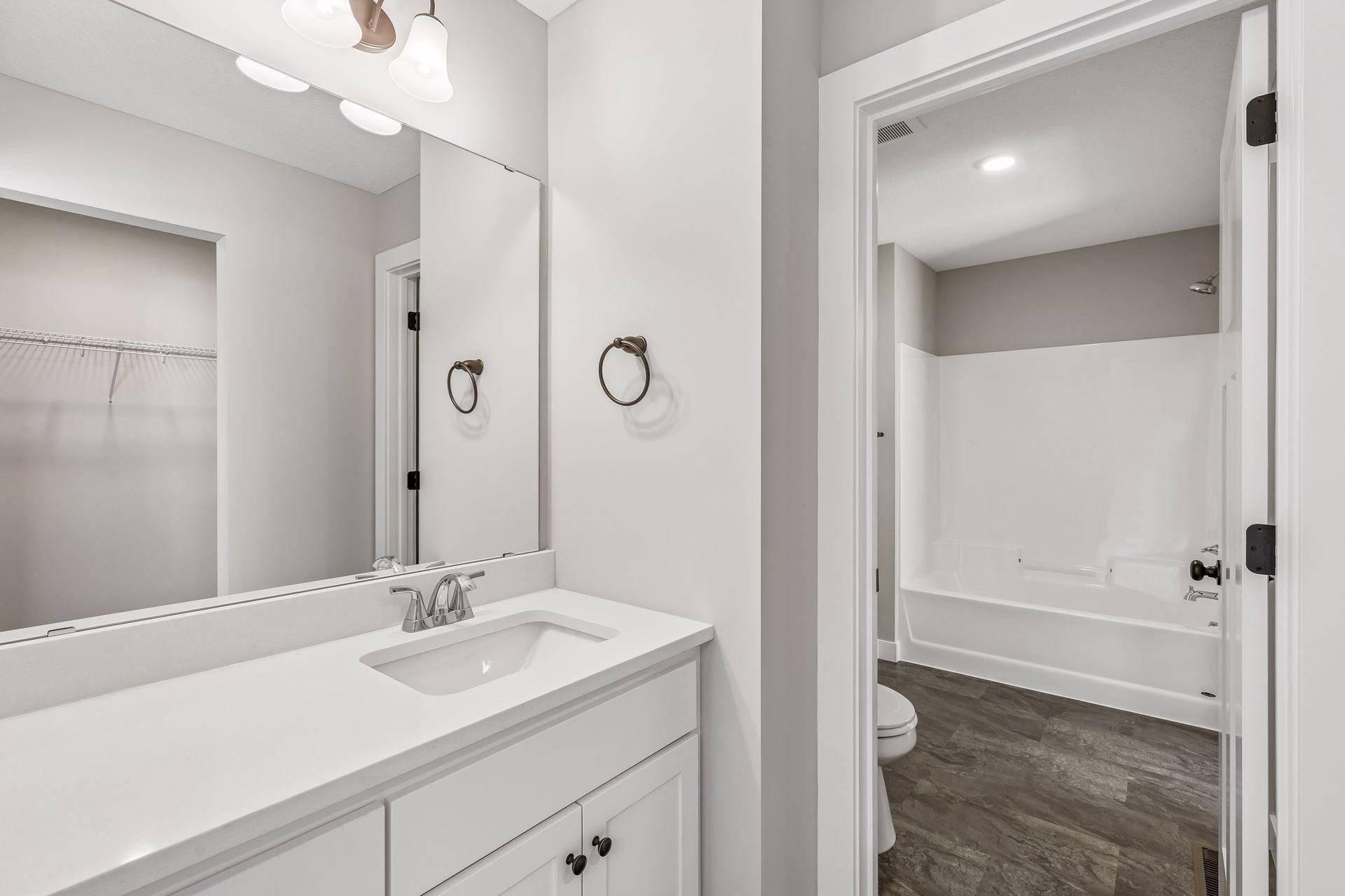 Jack-n-Jill bath on upper level.
