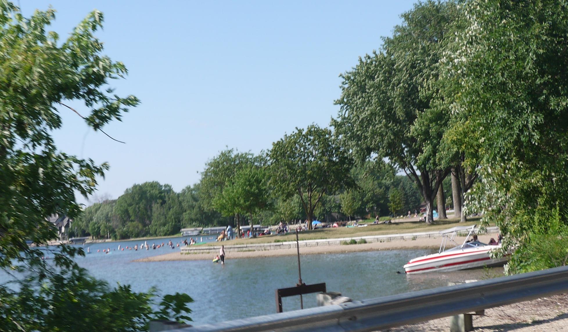 Nearby beach at Antlers Park