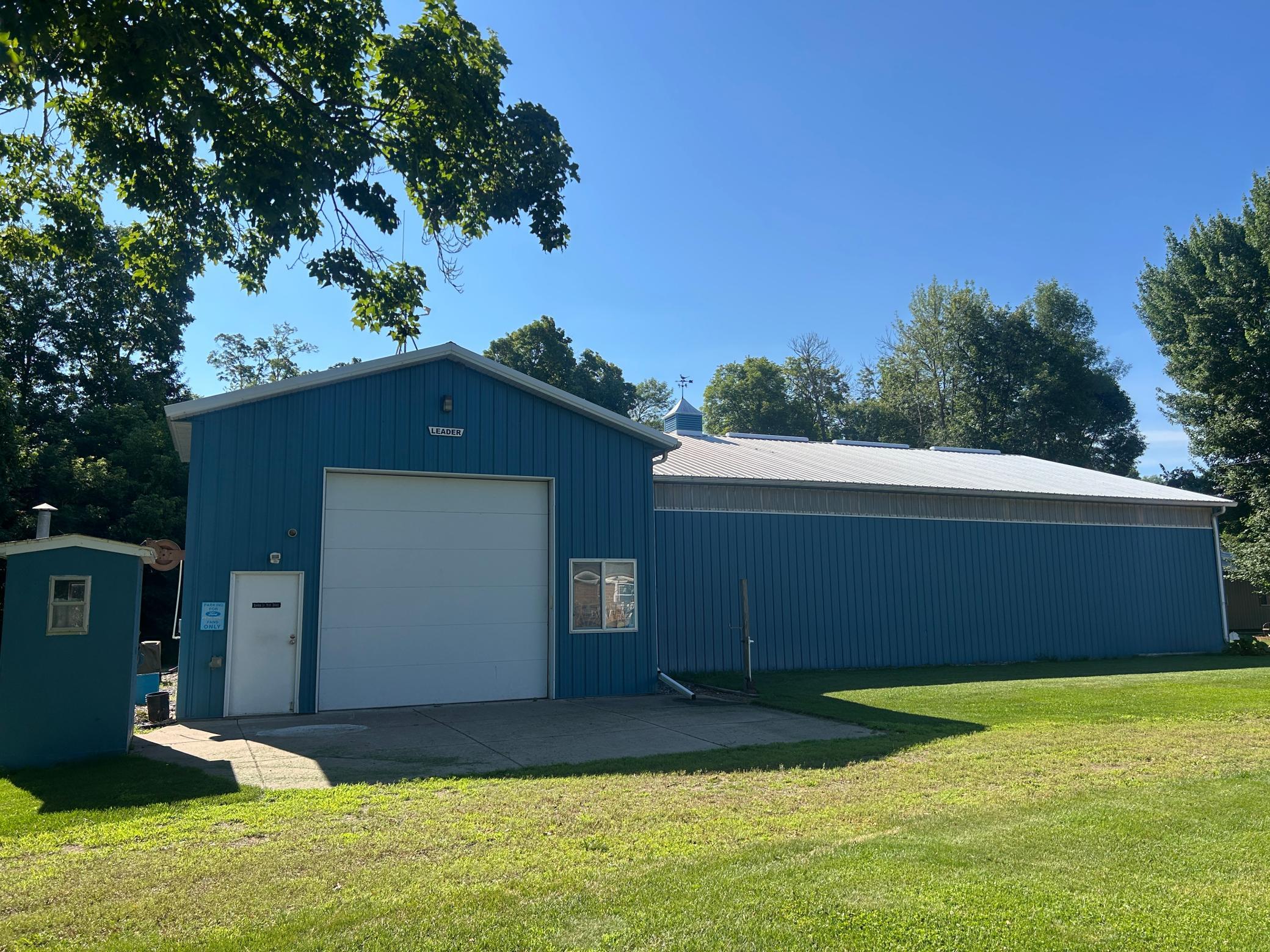 Another angle of the pole barn's exterior.