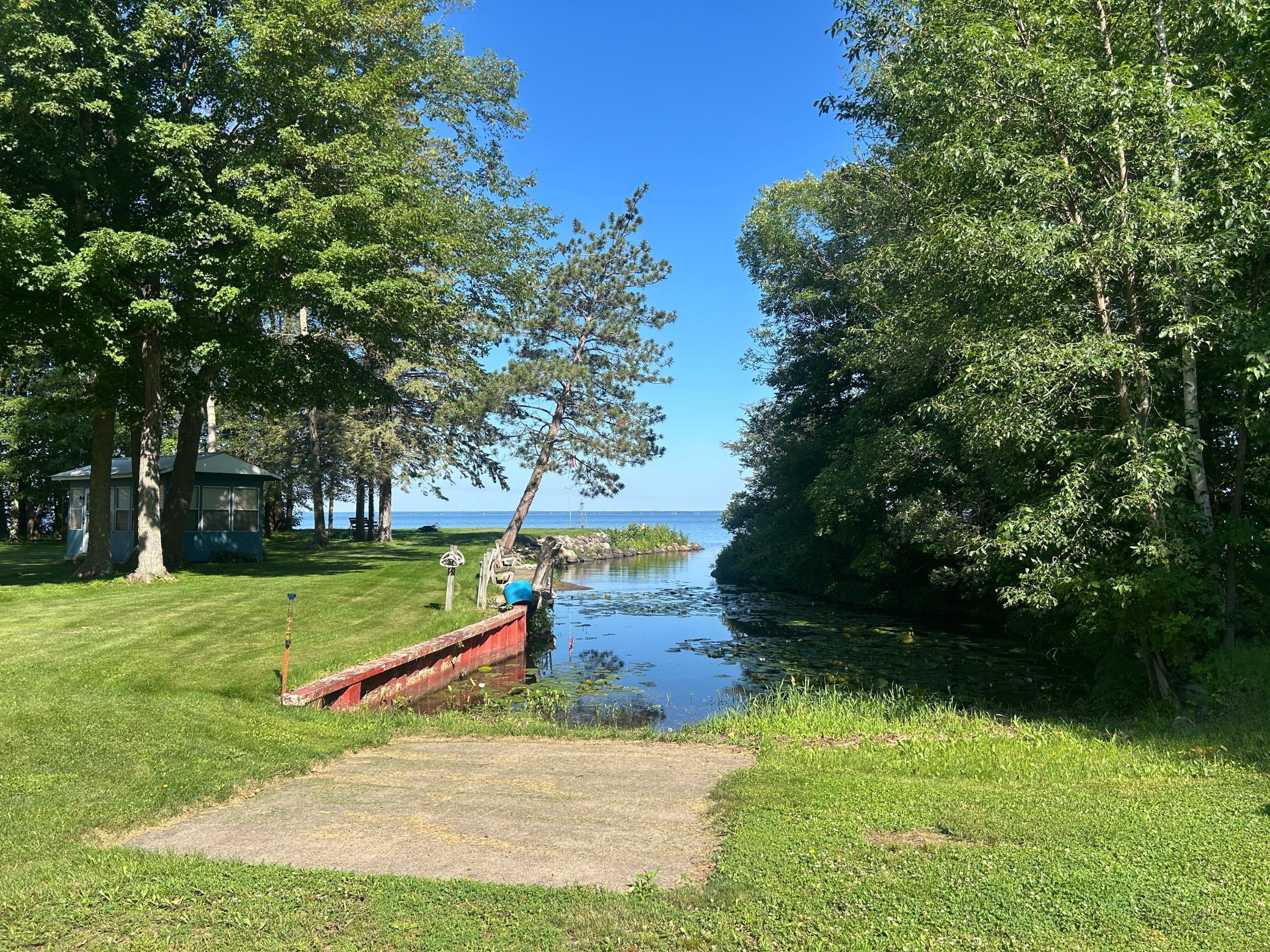 A shot of the private harbor highlighting your private boat ramp