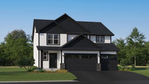 (Exterior rendering, actual home's finishes will vary.)