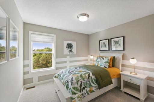(Photo of decorated model, colors and features will vary) The third secondary bedroom.