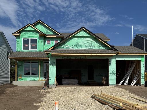 (Photo is of the actual home in progress.)