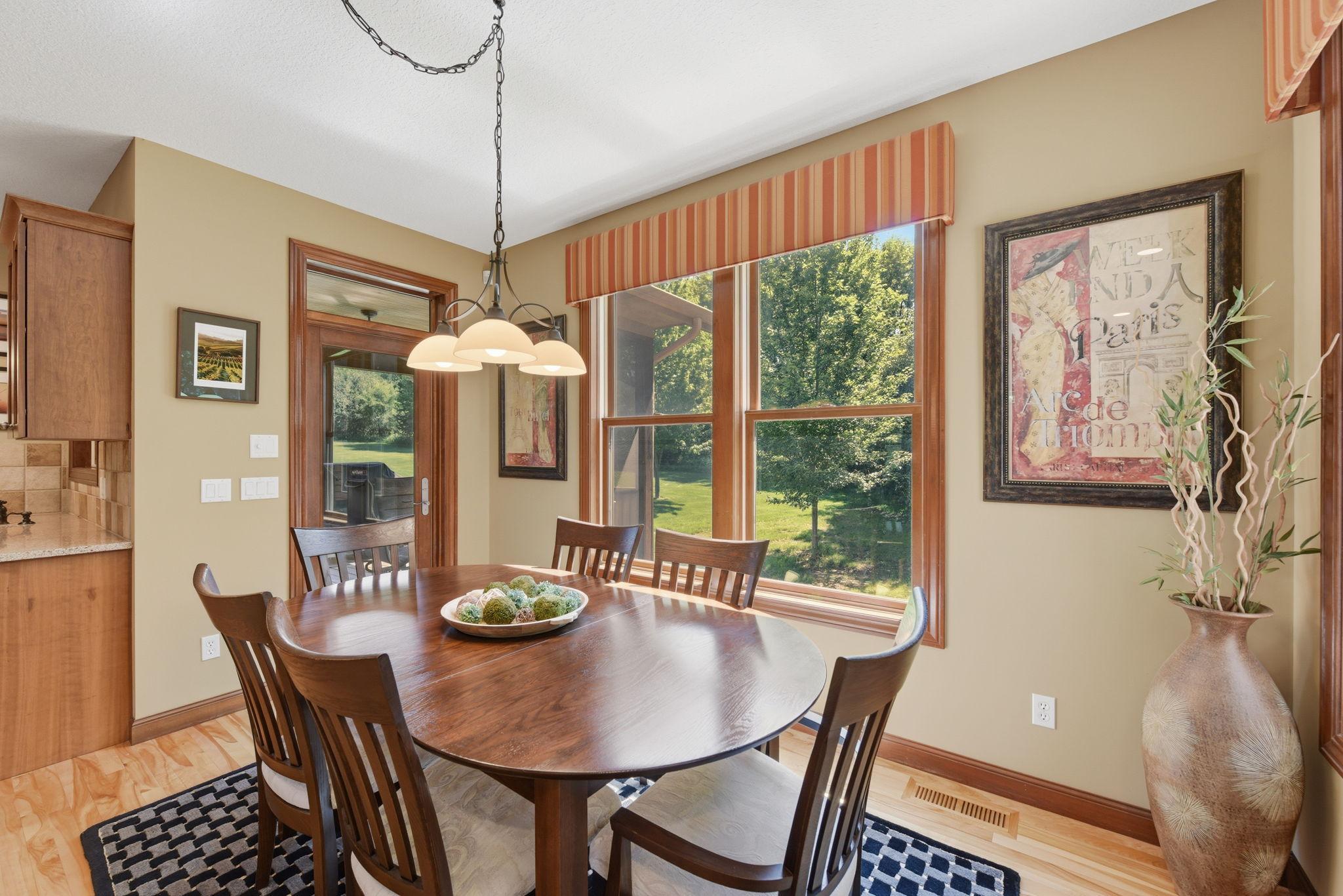 Dining near enclosed porch