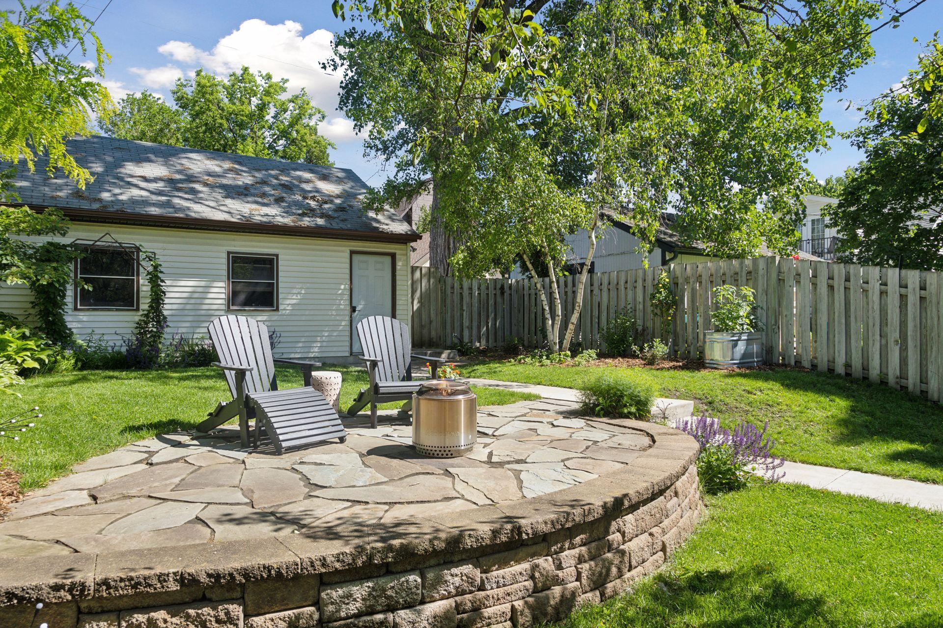 Bonfires on the new flagstone patio--yes please!