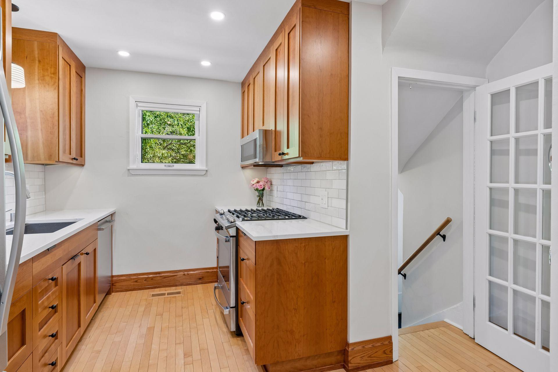 Slip through the kitchen to access the fabulous backyard.