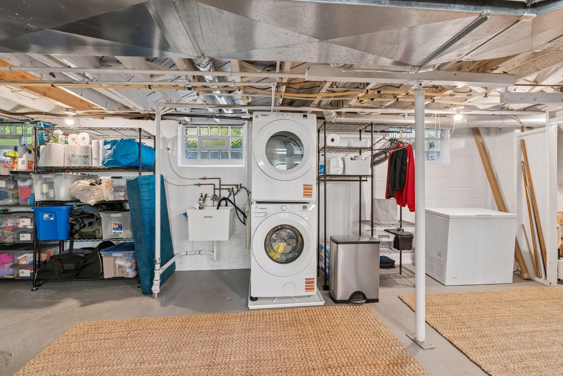 New washer and dryer, and a 1/4 bath off-camera right