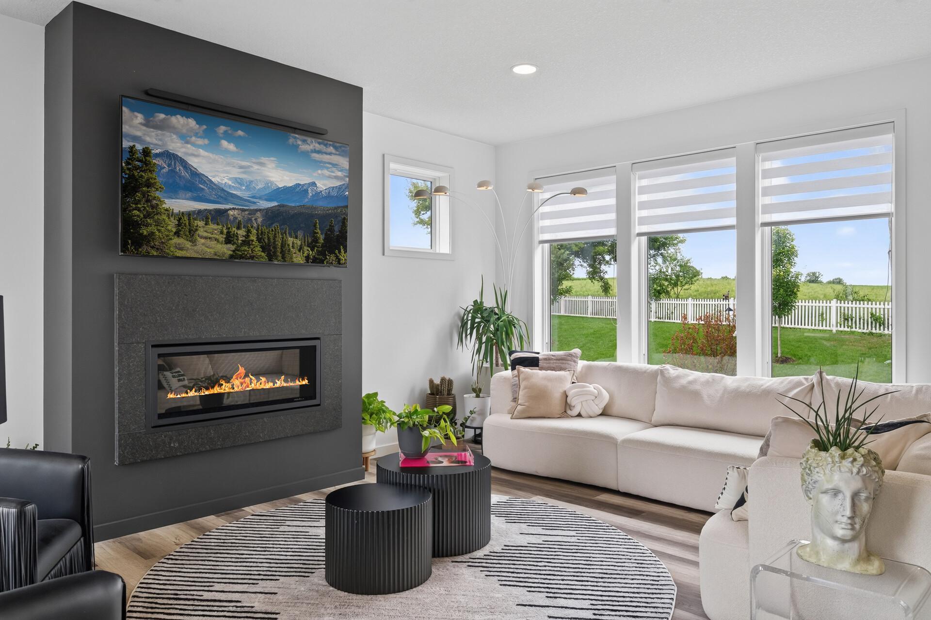 Cozy up next to the fireplace on those cold MN nights!