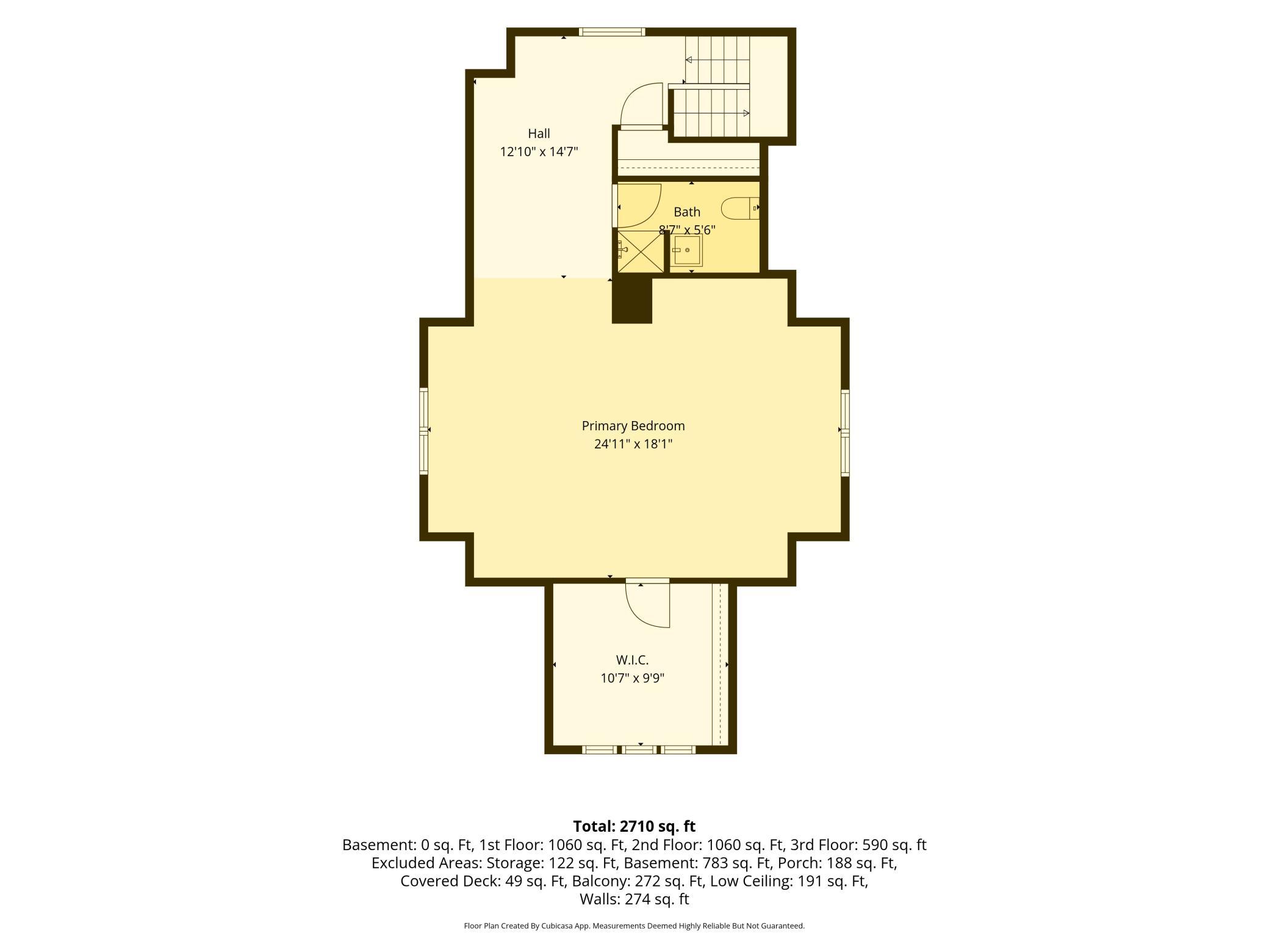 Third floor primary suite - dimensions are approximate