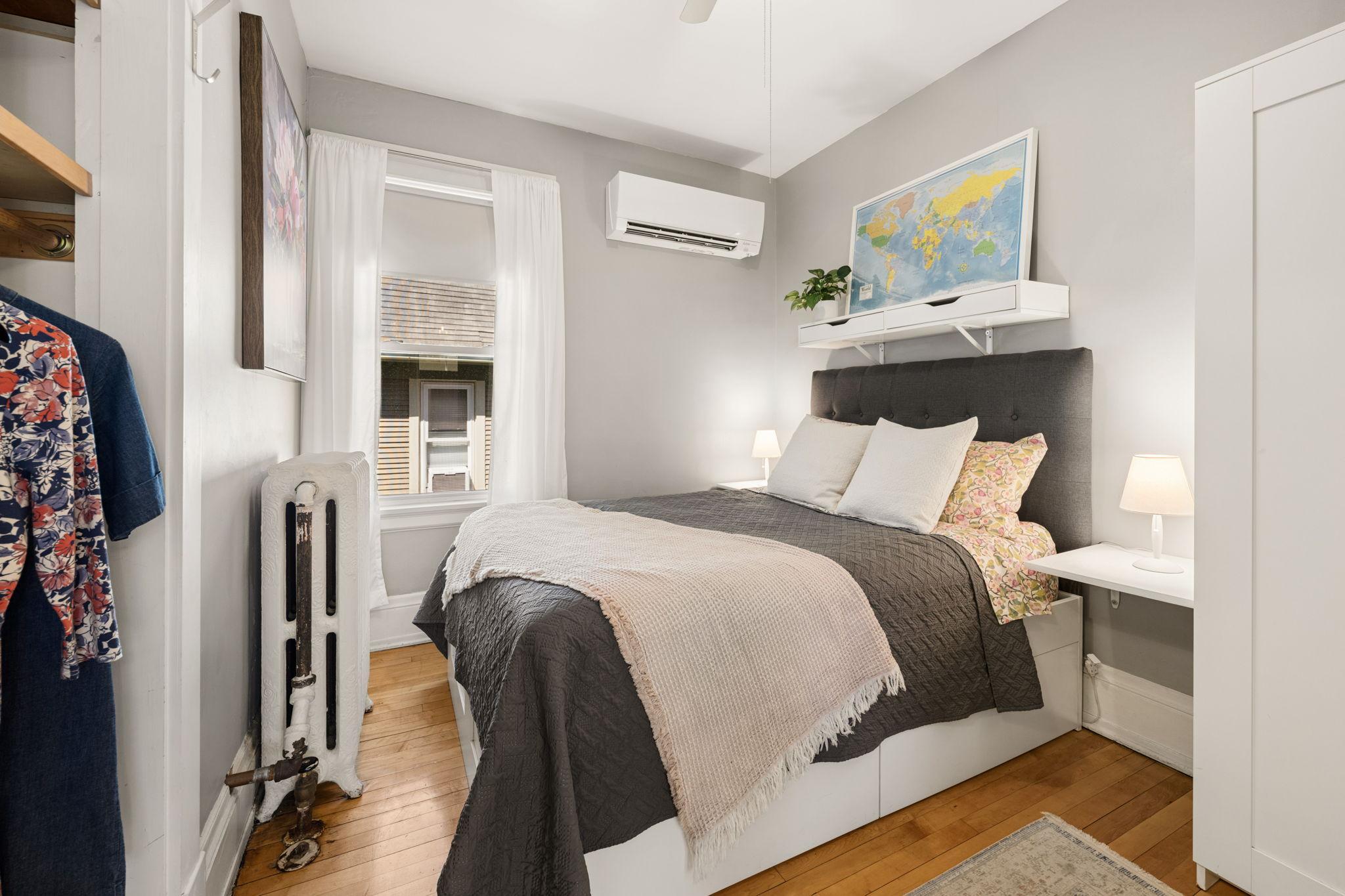 Second floor 1st bedroom with mini-split AC