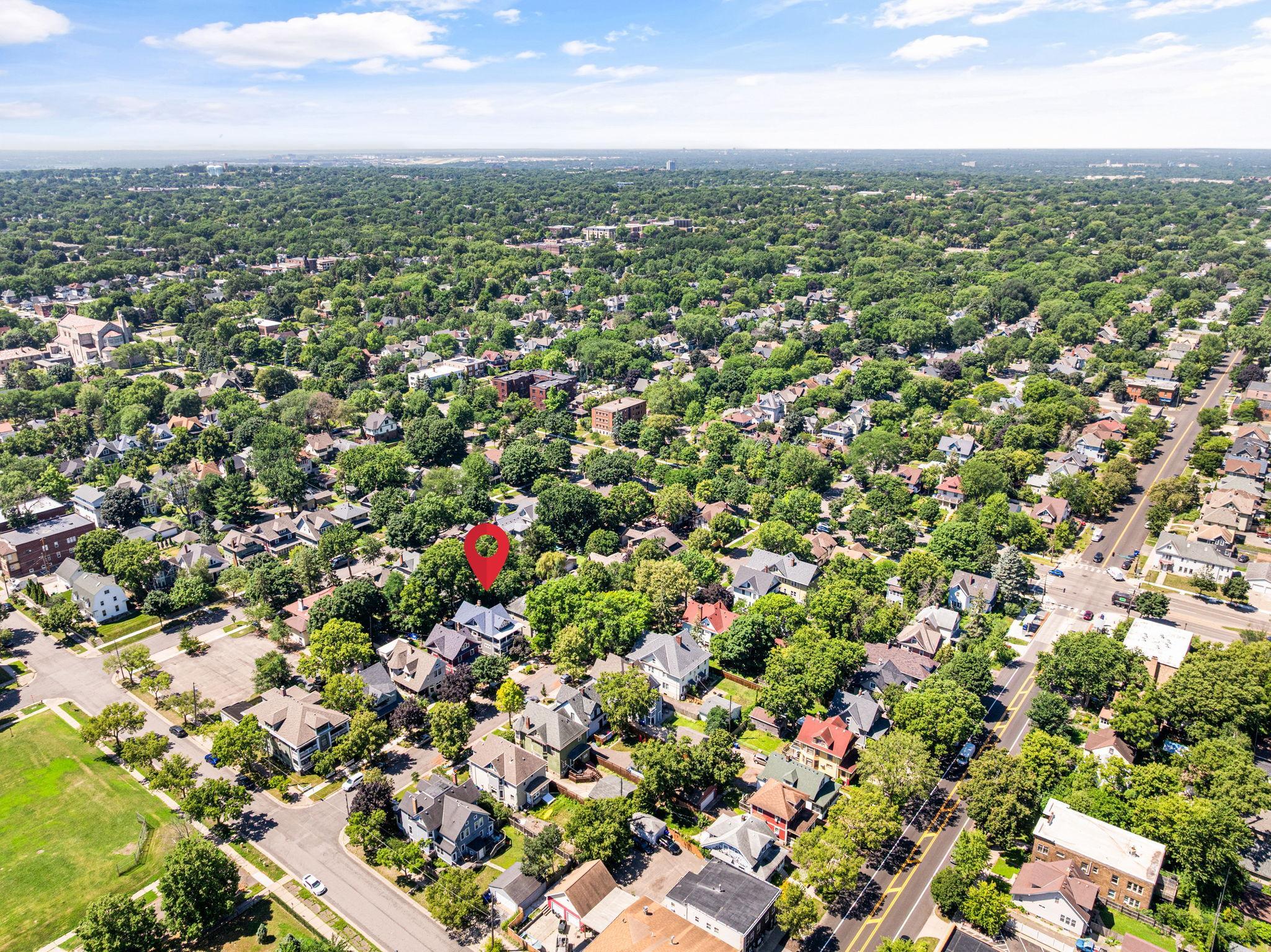 View looking Southwest to Macalester Groveland/Highland Saint Paul.