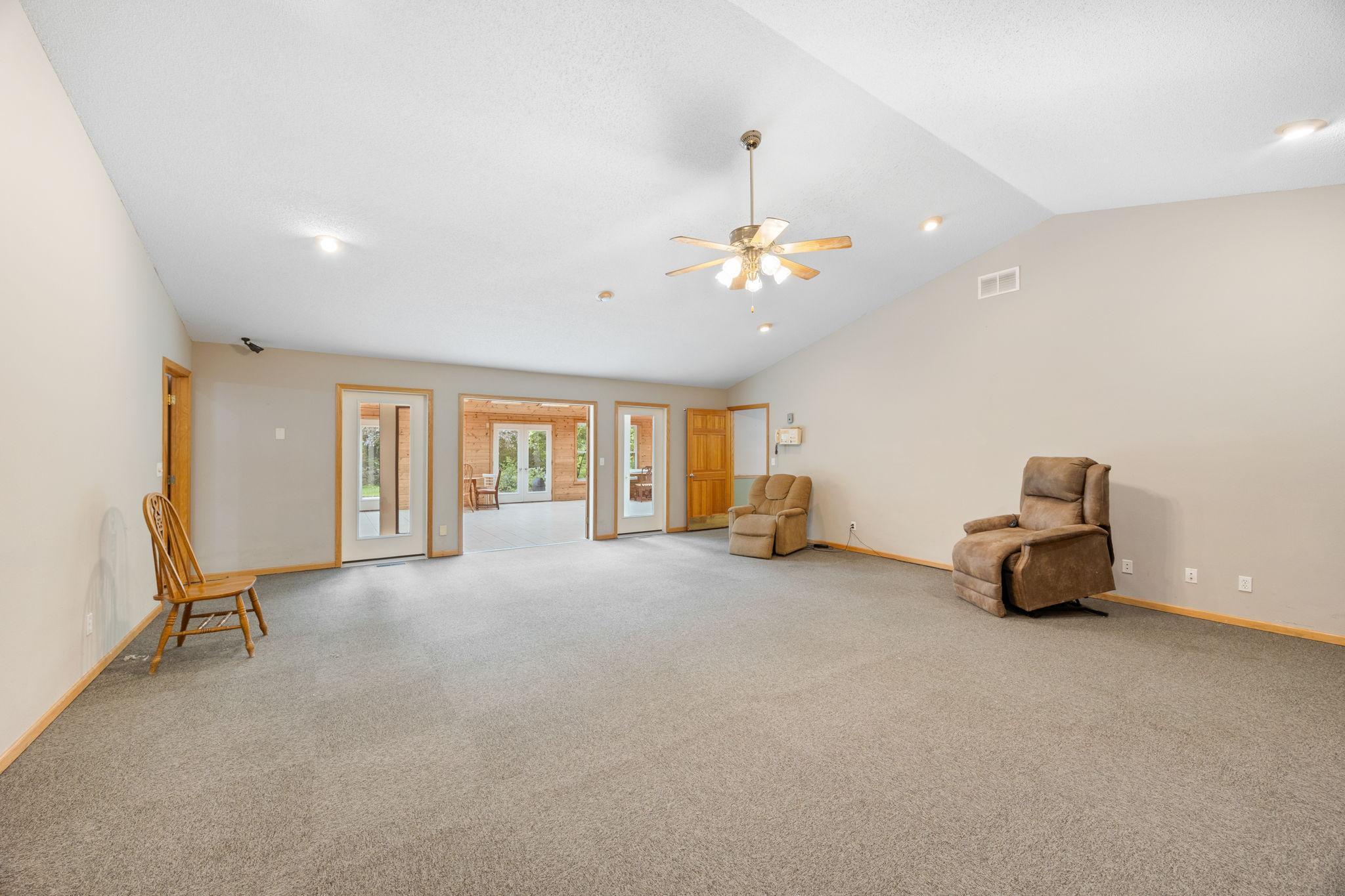 Family Room between two kitchens