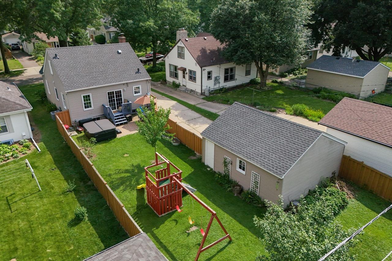 Elevated shot of the backyard