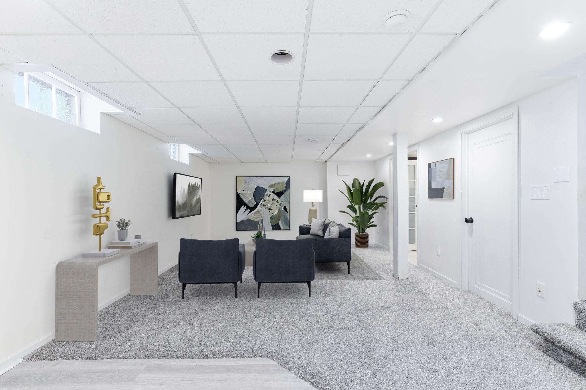 Lower Level Rec Room (virtually staged)