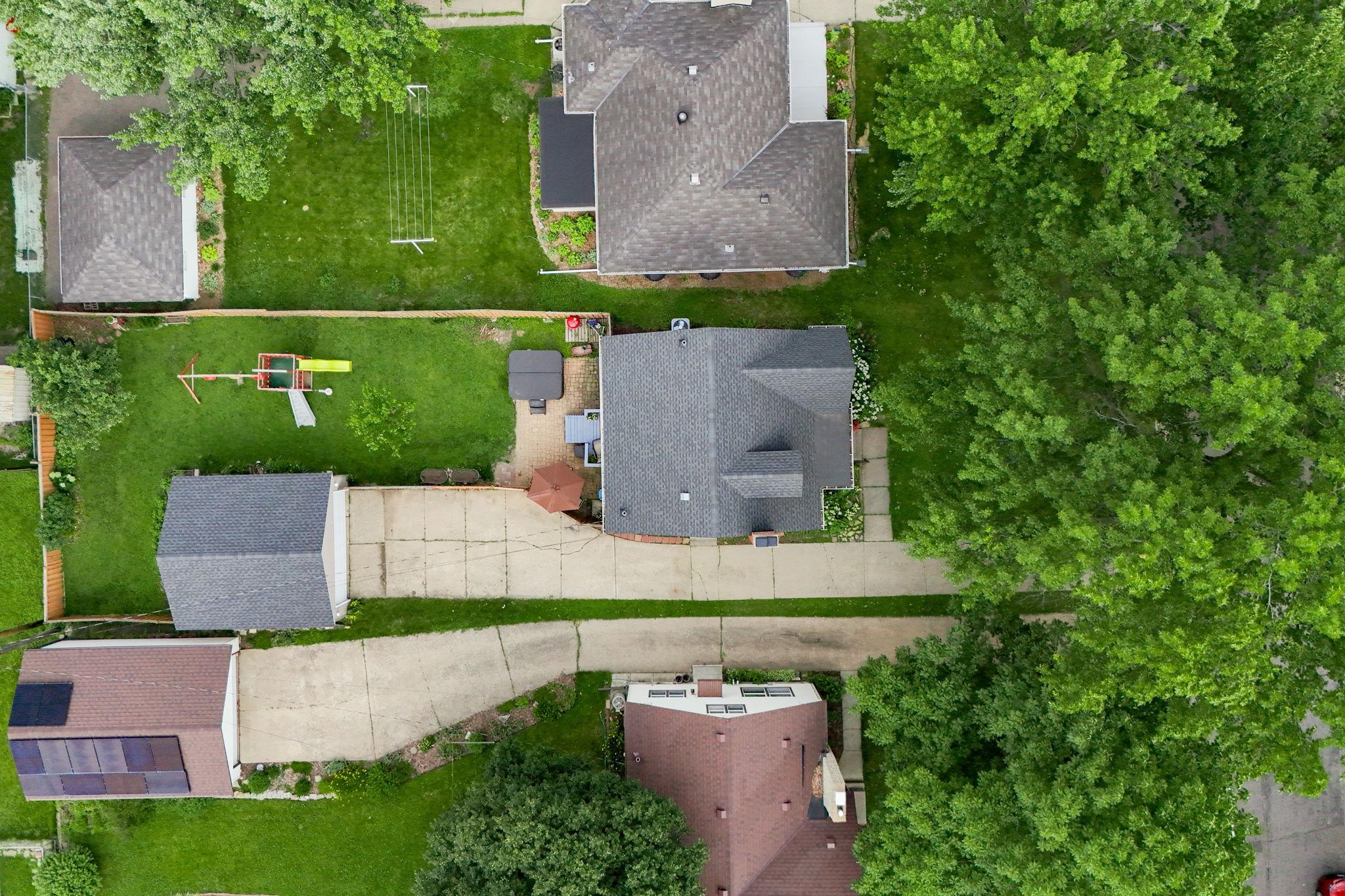 Overhead view of the property