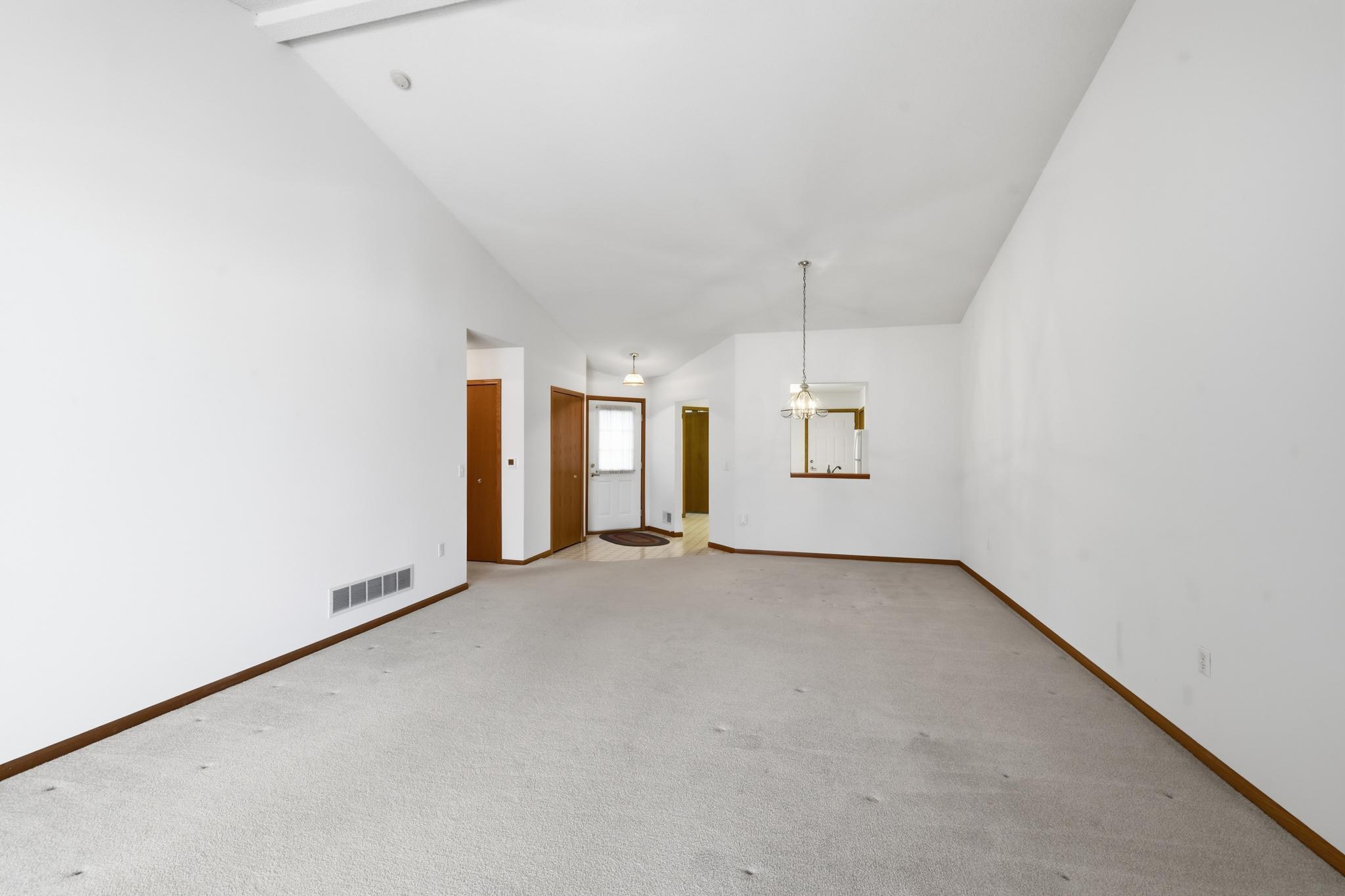 Alternate view of living and dining area.