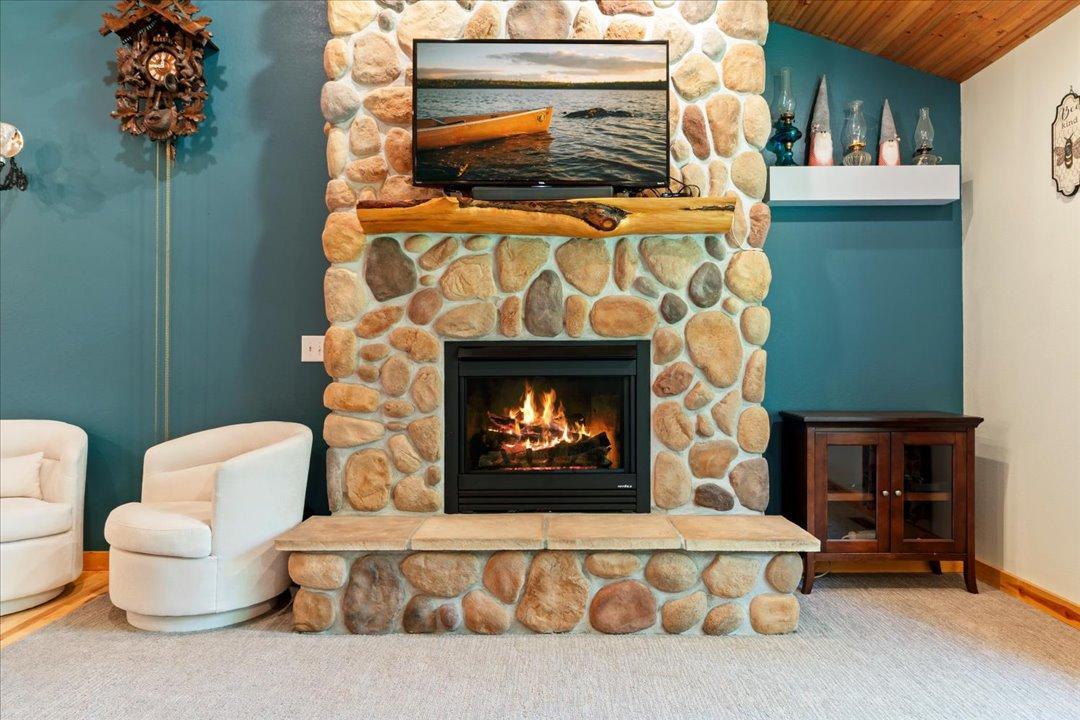 Natural Gas Stone Fireplace