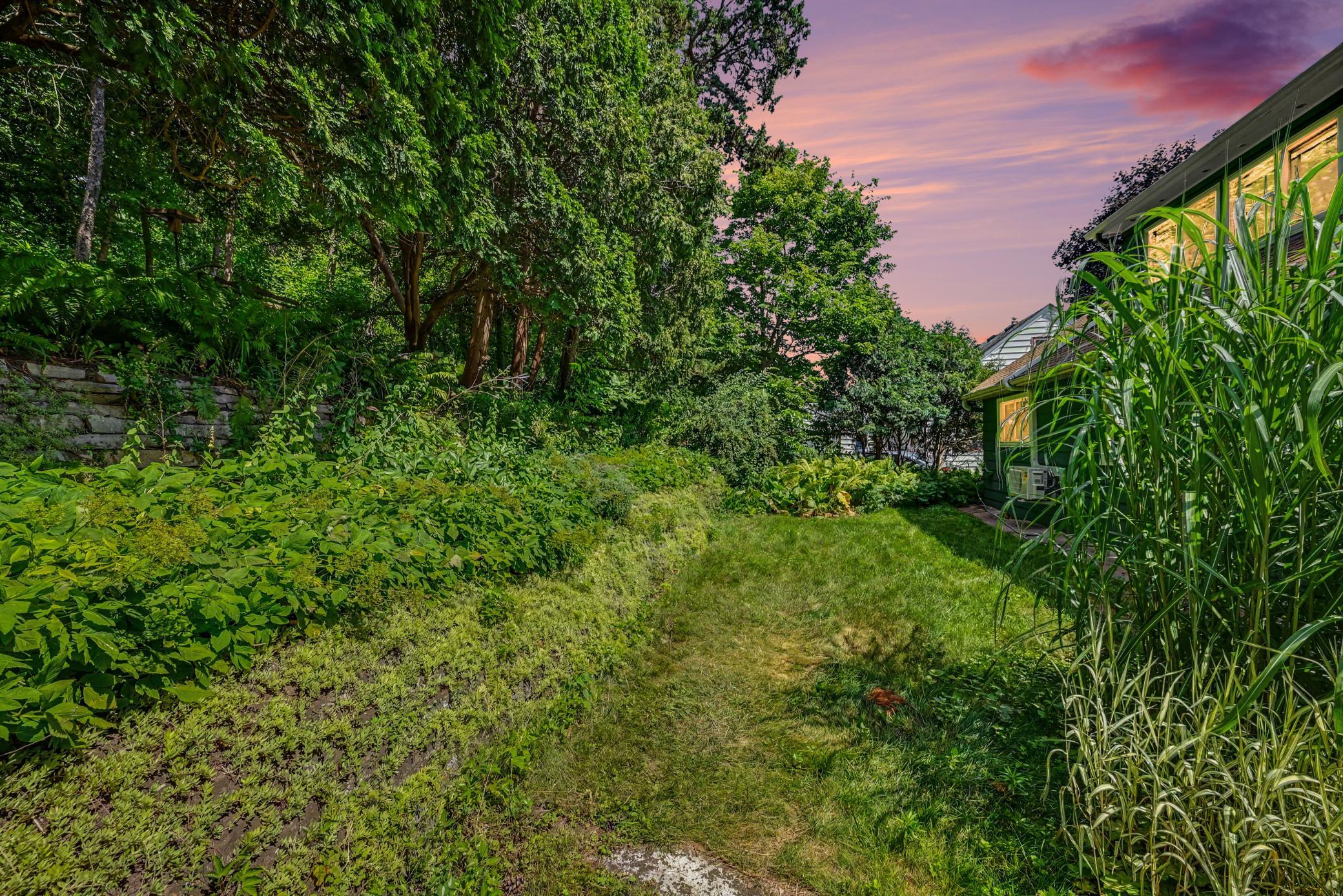 Flat portion of backyard for playing in